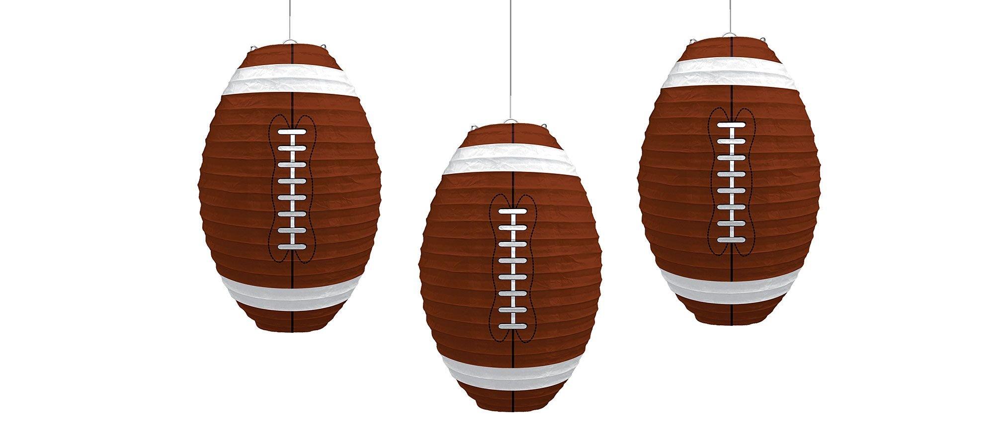 Football Paper Lanterns 3ct Party City