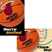 Miami Heat Invitations & Thank You Notes for 8