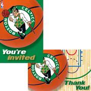 Boston Celtics Invitations & Thank You Notes for 8