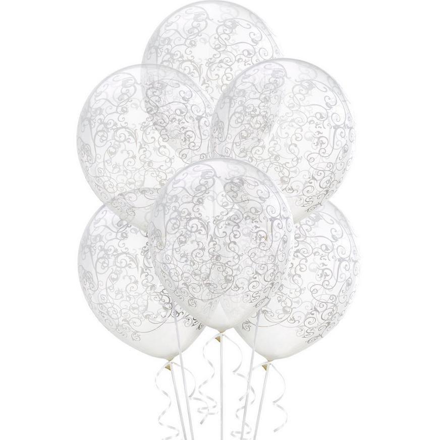 Clear Filigree Balloons 6ct, 12in
