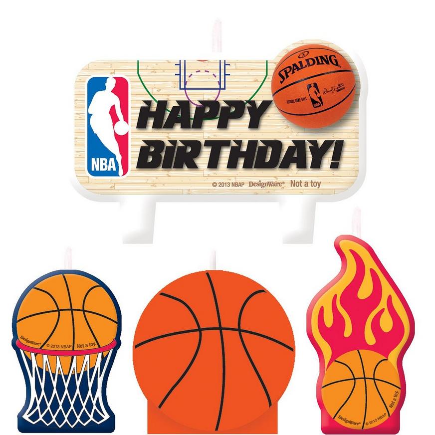 Spalding Basketball Birthday Candles 4ct