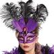 Purple Temptation Feather Masquerade Mask