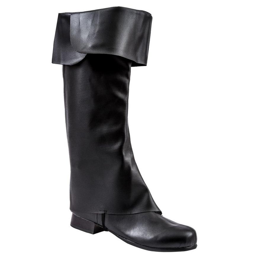Pirate Boot Tops Black Toppers Plastic Boots Adult Mens Costume Accessory 