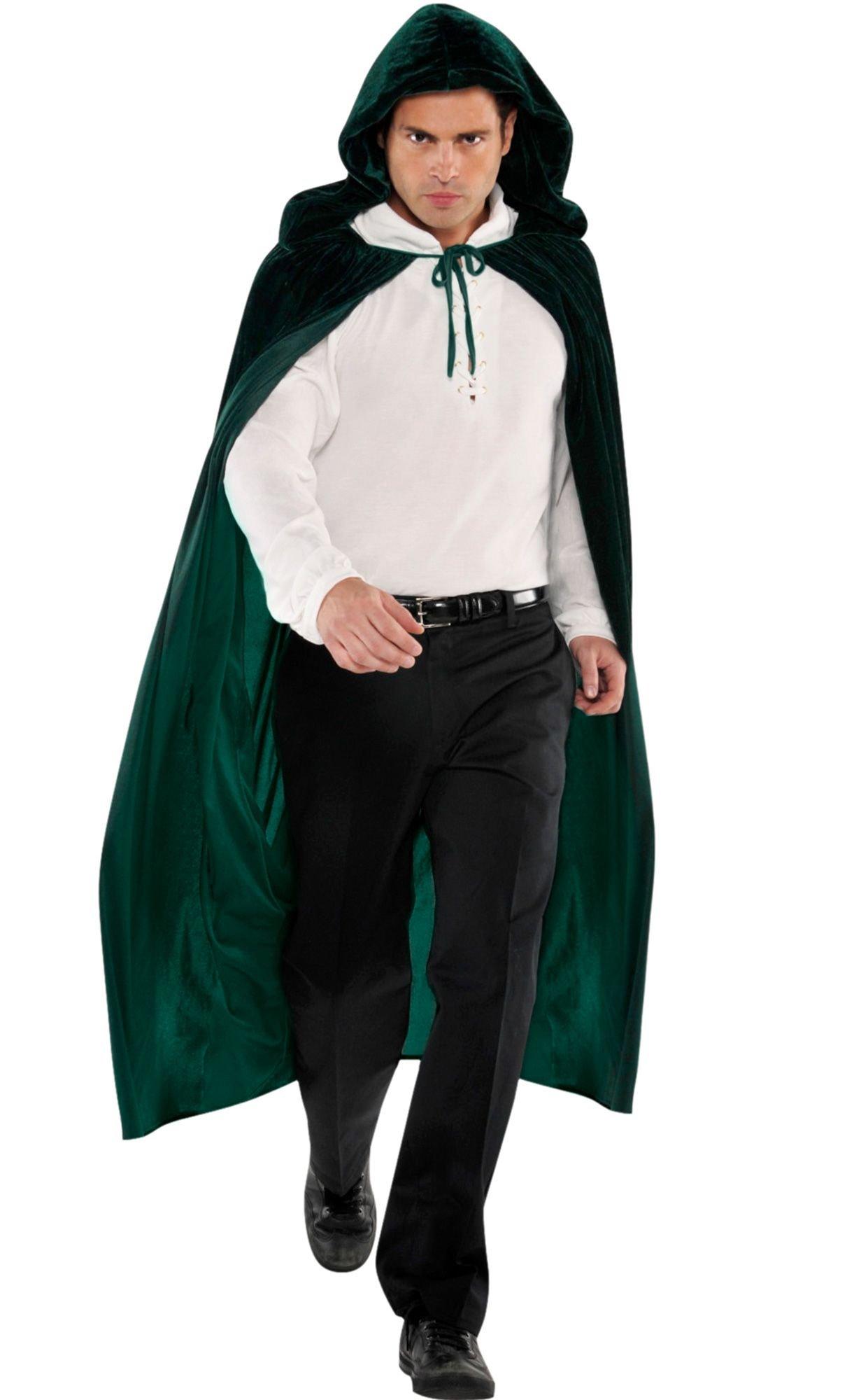 Adult Forest Green Hooded Cape
