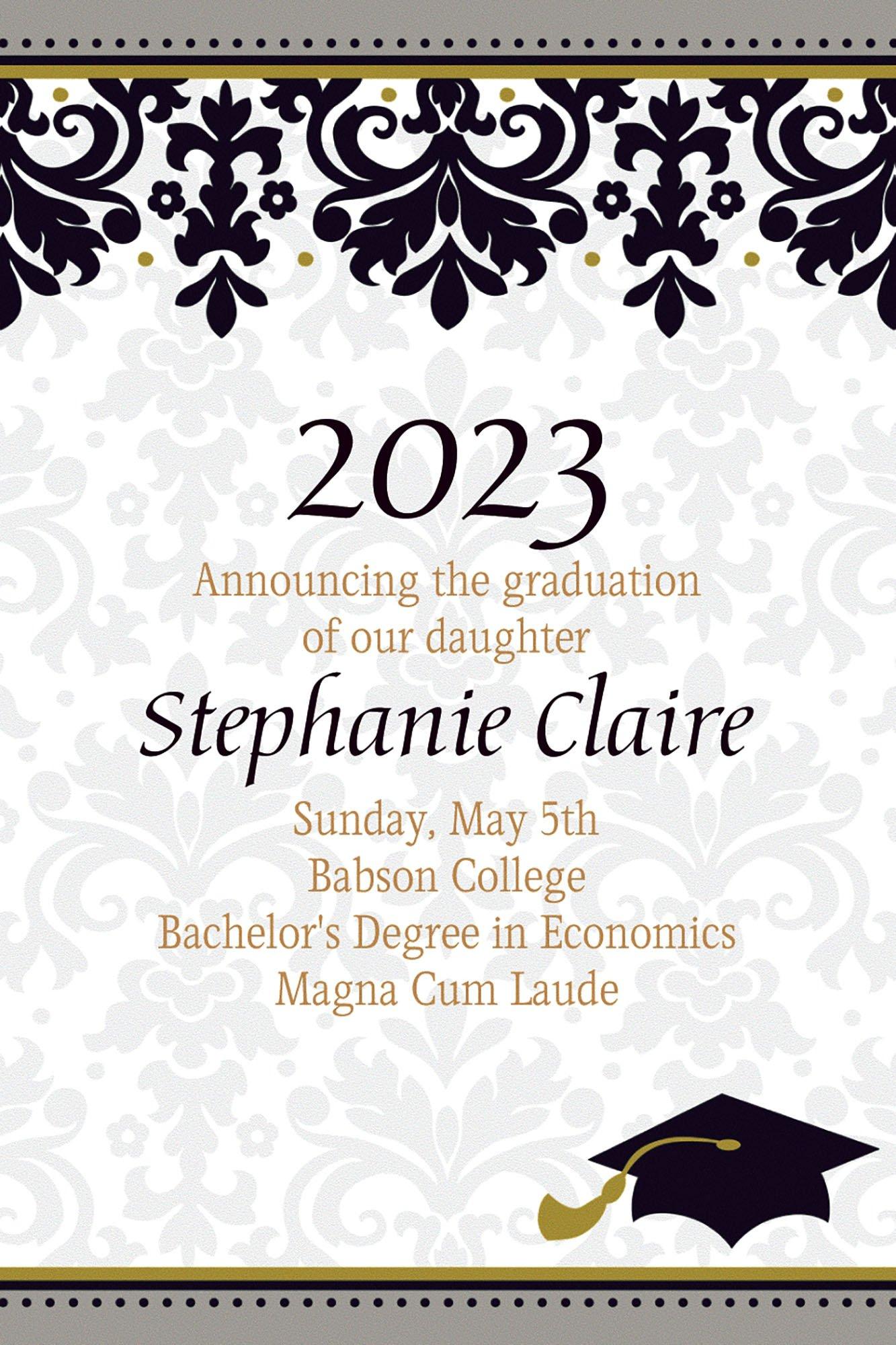 Custom Black & White Graduation Announcements   