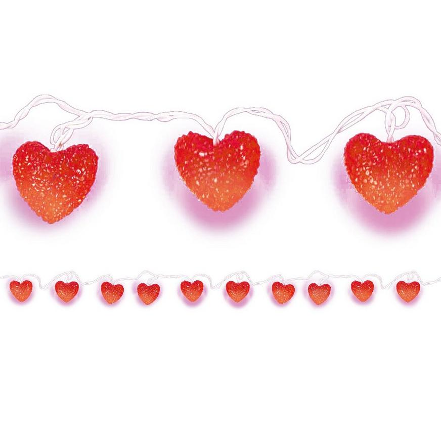 VALENTINE HEART String Lights 8ft Strands 2" HEARTS NEW HOME PARTY DECORATIONS 