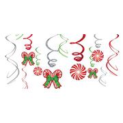 Candy Cane Swirl Decorations 12ct