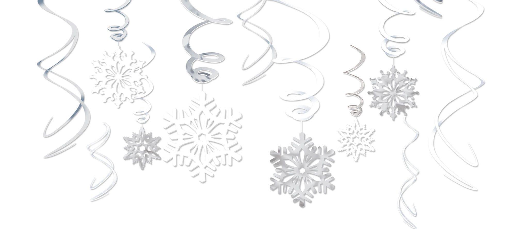 Snowflake Swirl Decorations 12ct