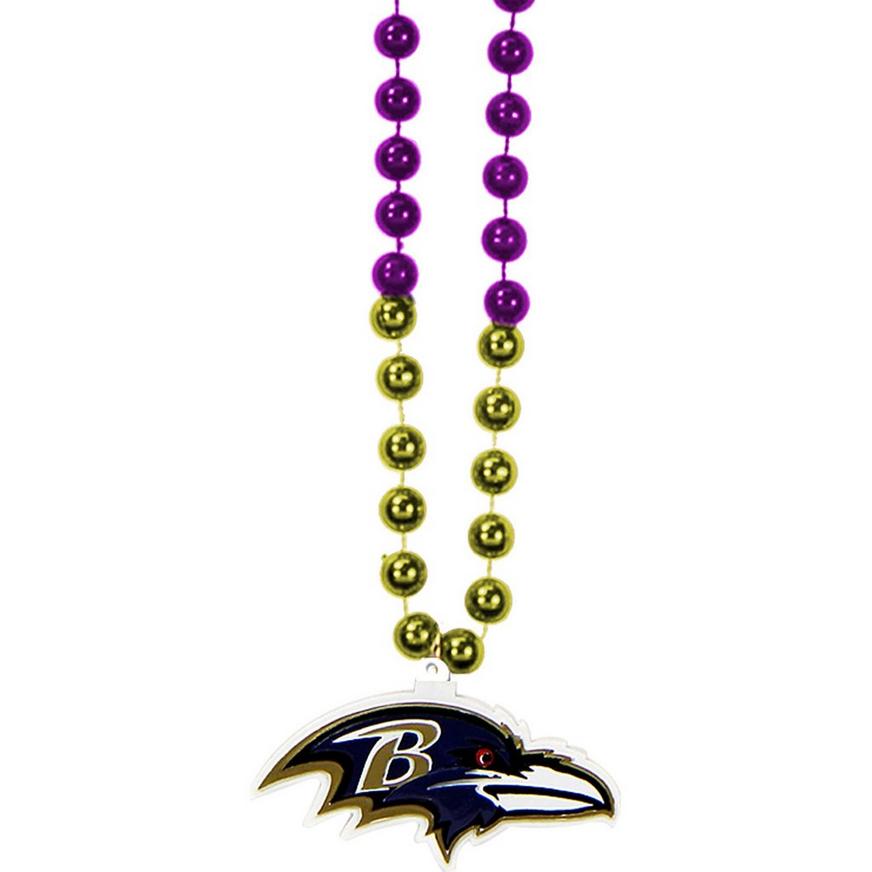 Baltimore Ravens Pendant Bead Necklace