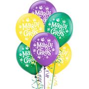 15ct, Assorted Mardi Gras Balloons