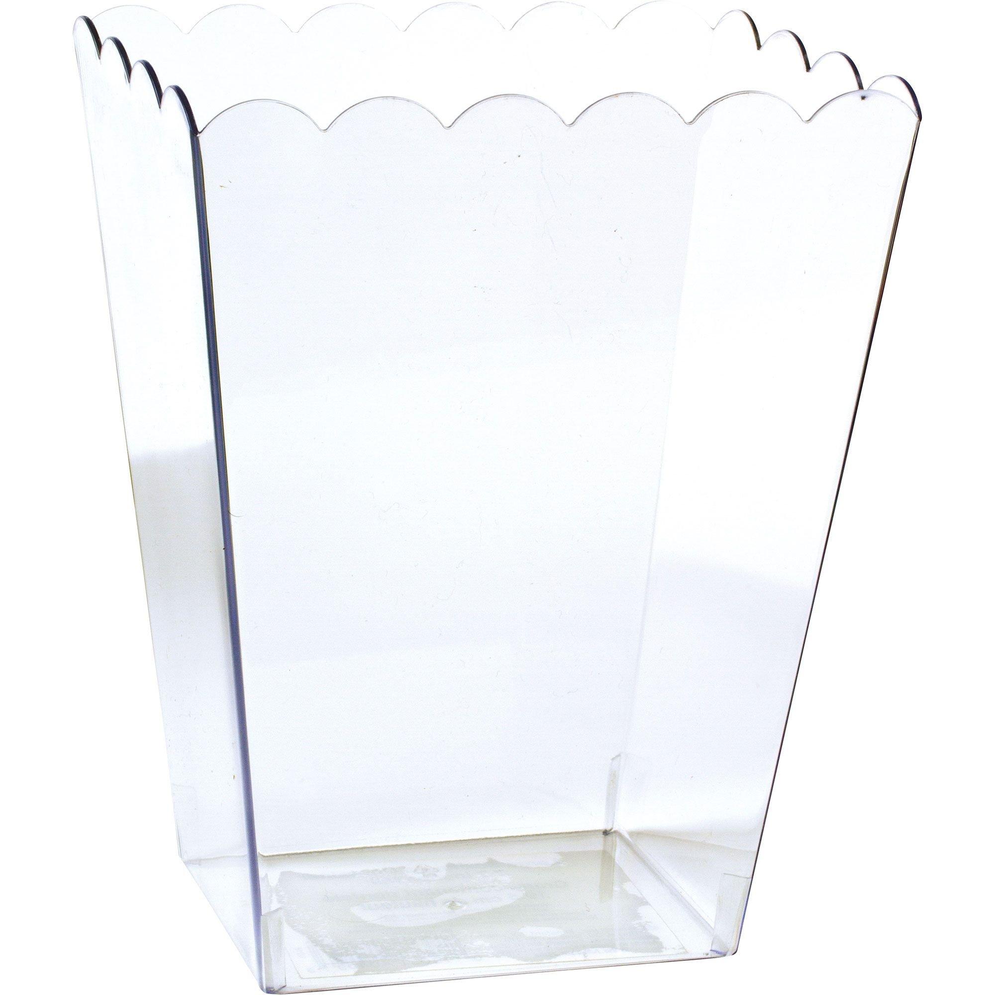 Amscan 7 3/4 Scalloped Container - Large, Clear