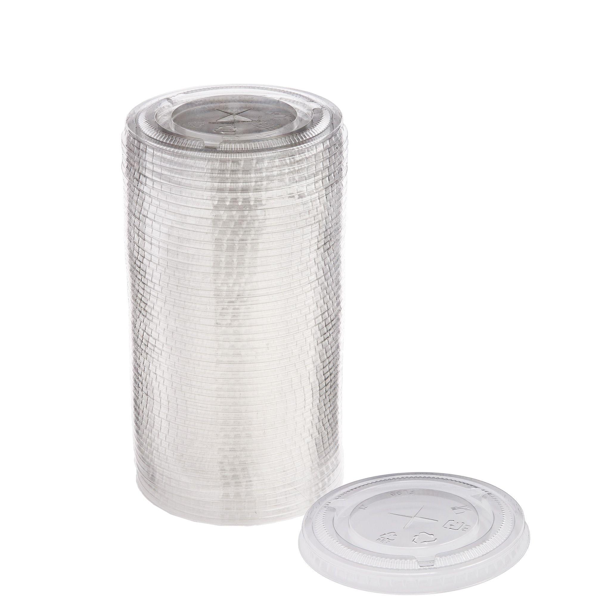 Clear Lid with Straw Slot - 50/Pack