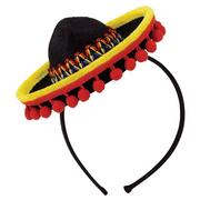 Mini Sombrero Headband with Ball Fringe