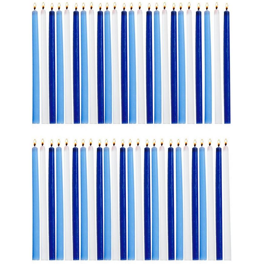 Hanukkah Candles Light Blue Navy Blue and White Candles Choose 2 Boxes 3 Boxes 