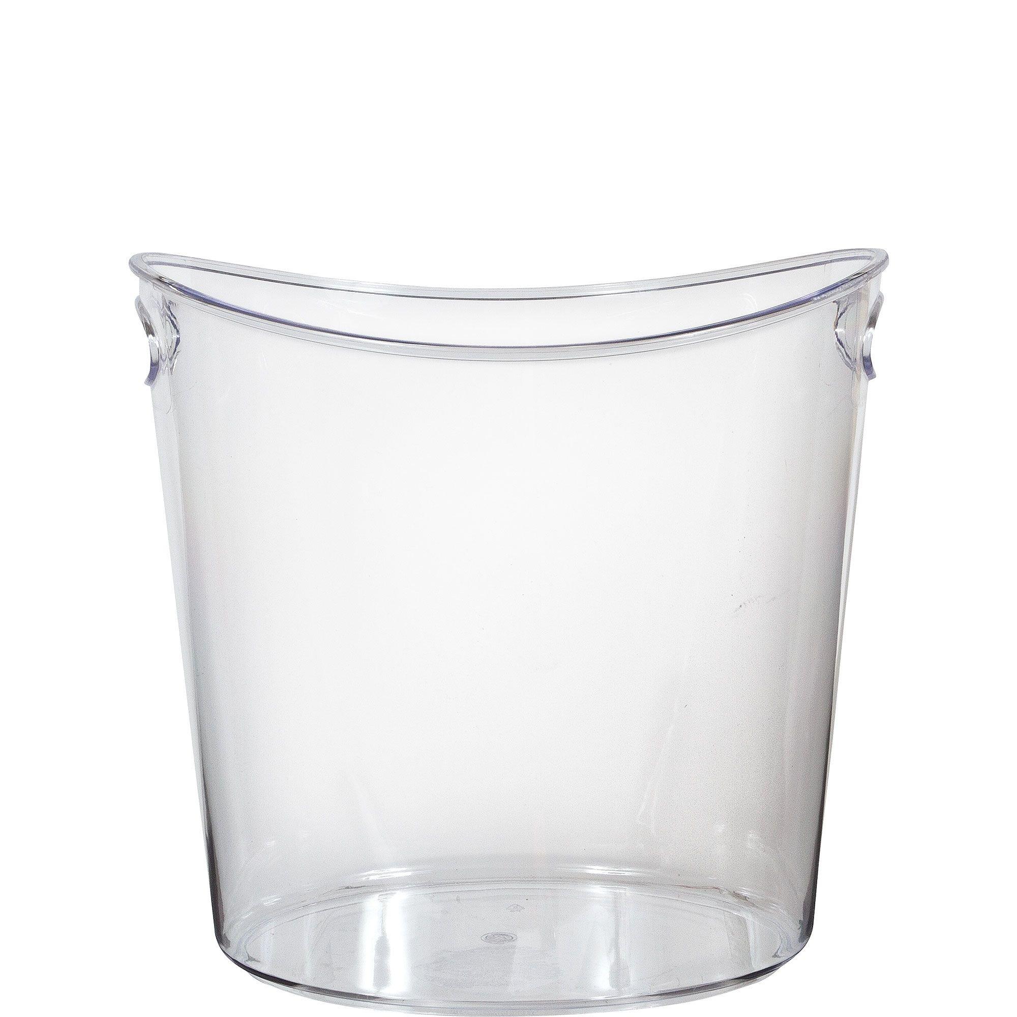 ORANGE PLASTIC BUCKET WITH HANDLE 1 CT.