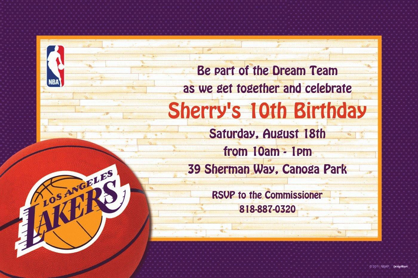 Lakers Birthday Invitation Template to Print at Home DIY