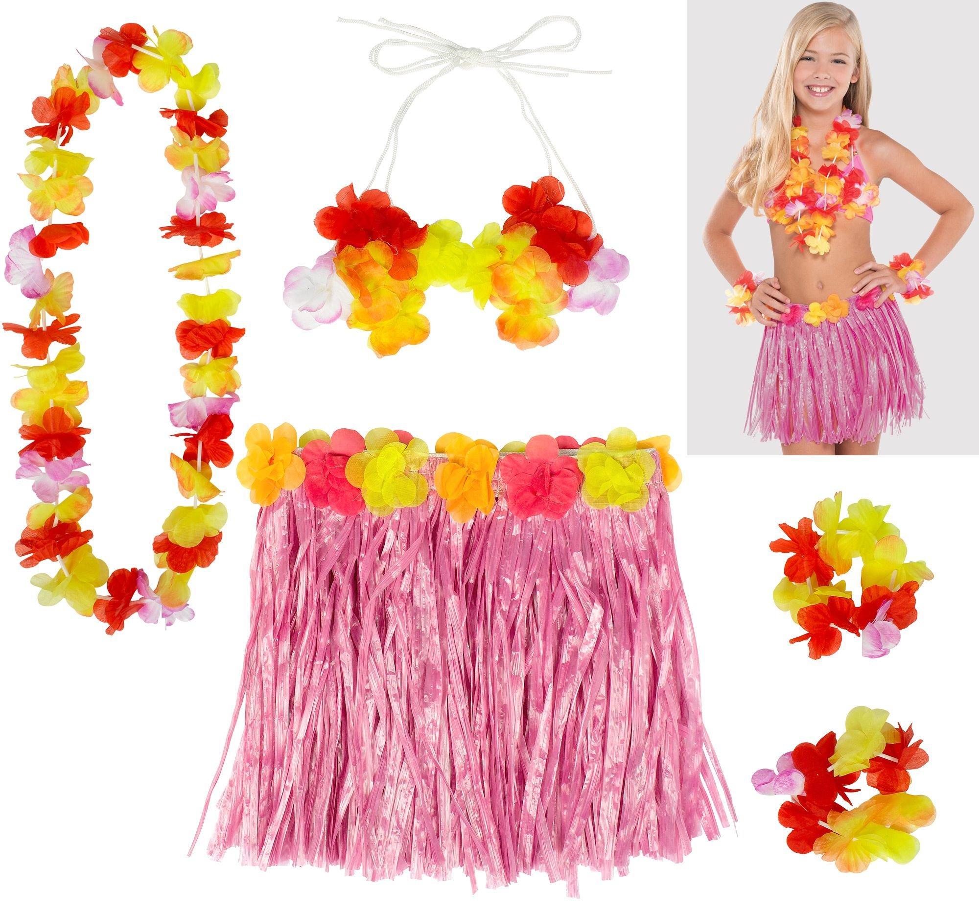 Beistle 54582-N Child Mini Hula Skirt for Halloween Party, 22-Inch Width by  12-Inch Length