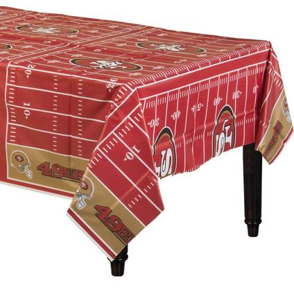 San Francisco 49ers Football Field Plastic Table Cover, 54in x 96in
