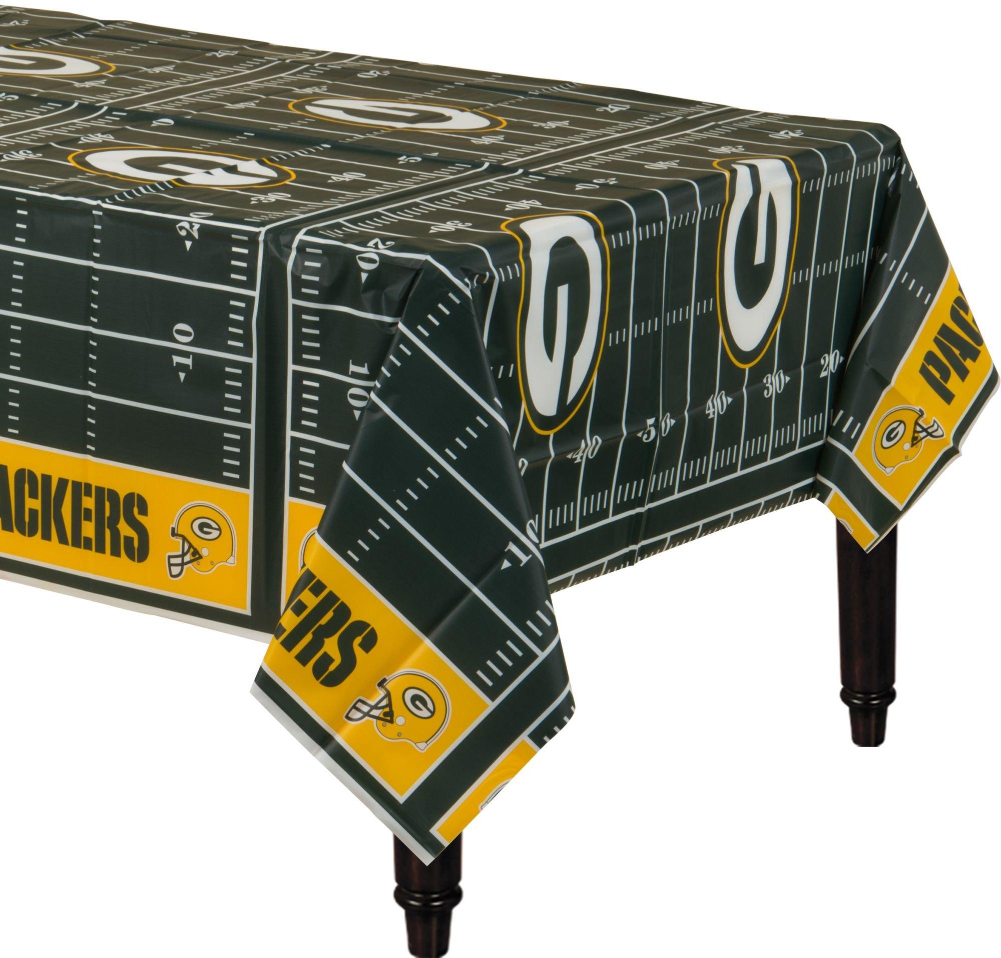 Green Bay Packers Football Field Plastic Table Cover, 54in x 96in
