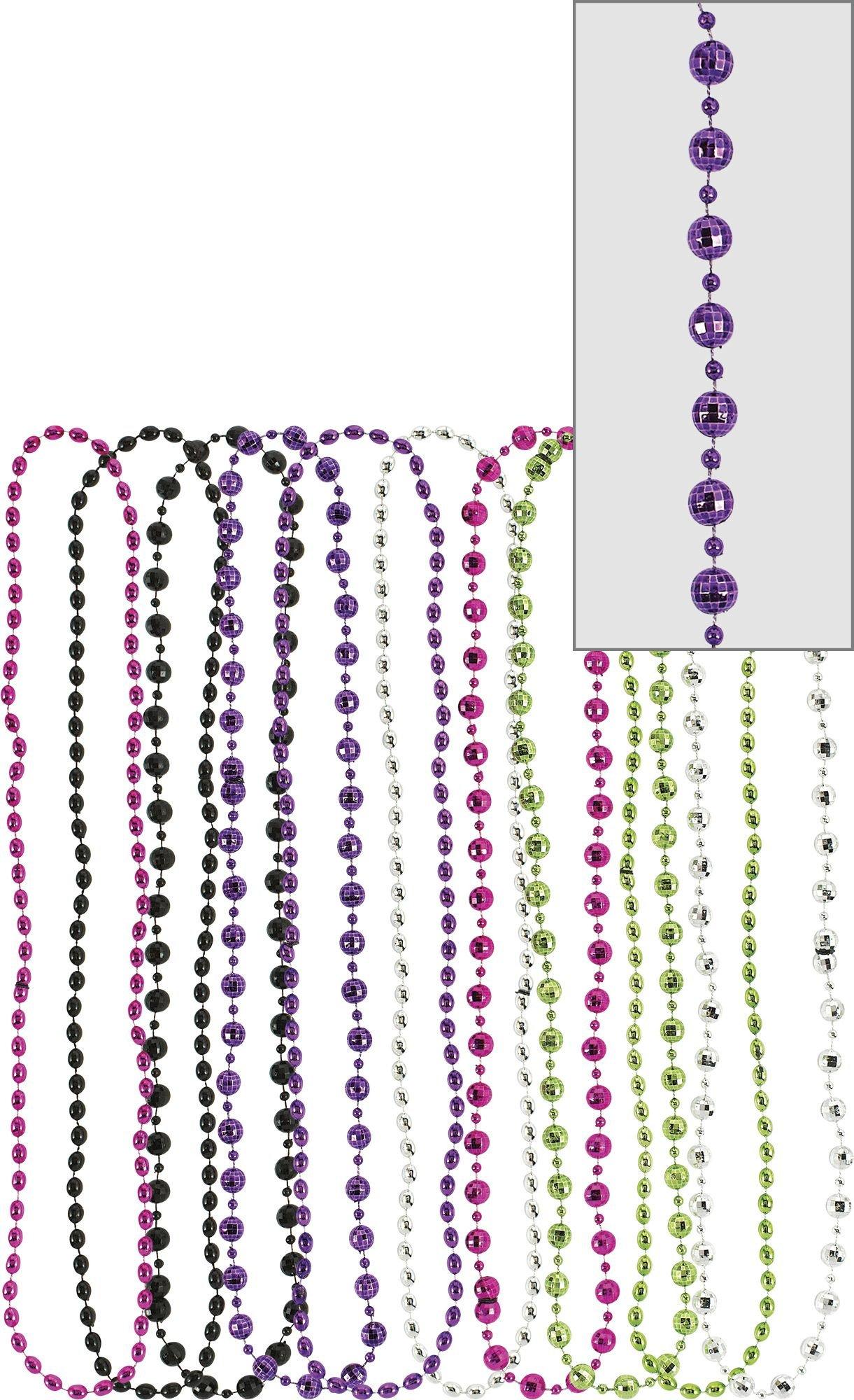 Multicolor Disco 70s Bead Necklaces 10ct