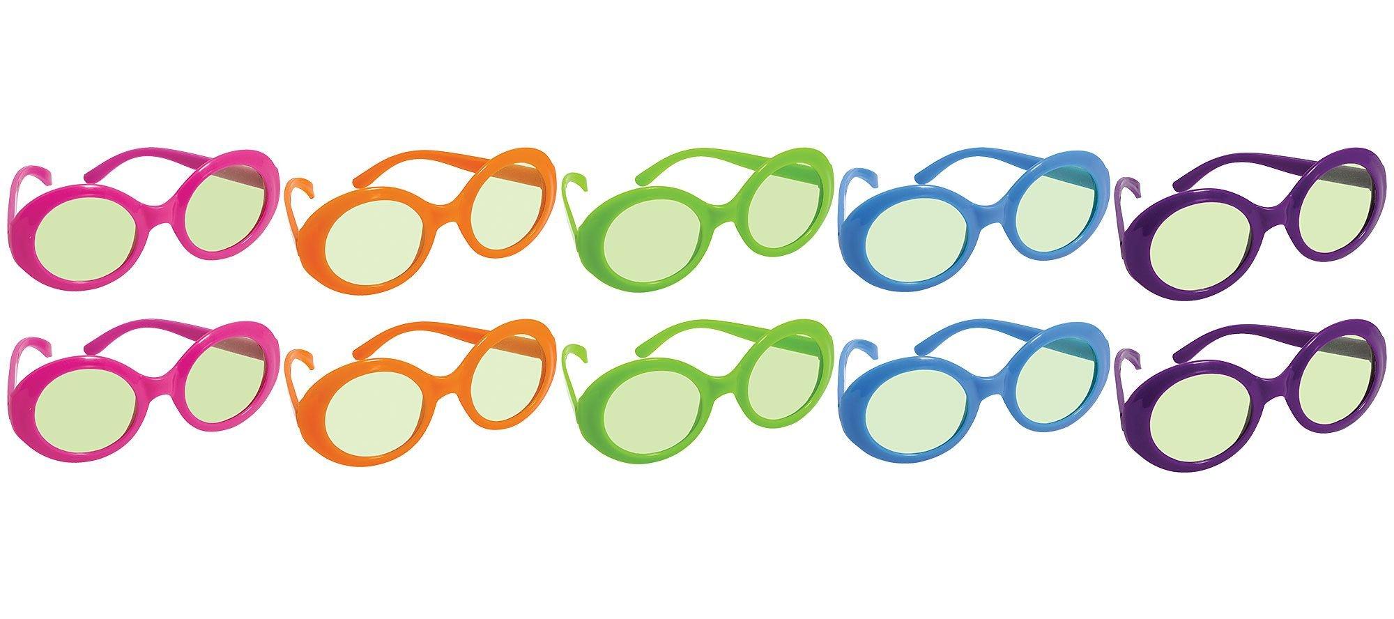 Multicolor 70s Sunglasses 10ct