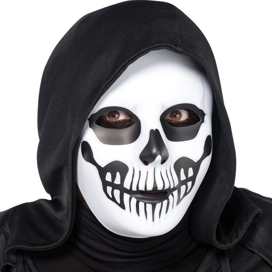 Halloween Skeleton Skull Mask With Bone Handle Horror Fancy Dress Accessory 
