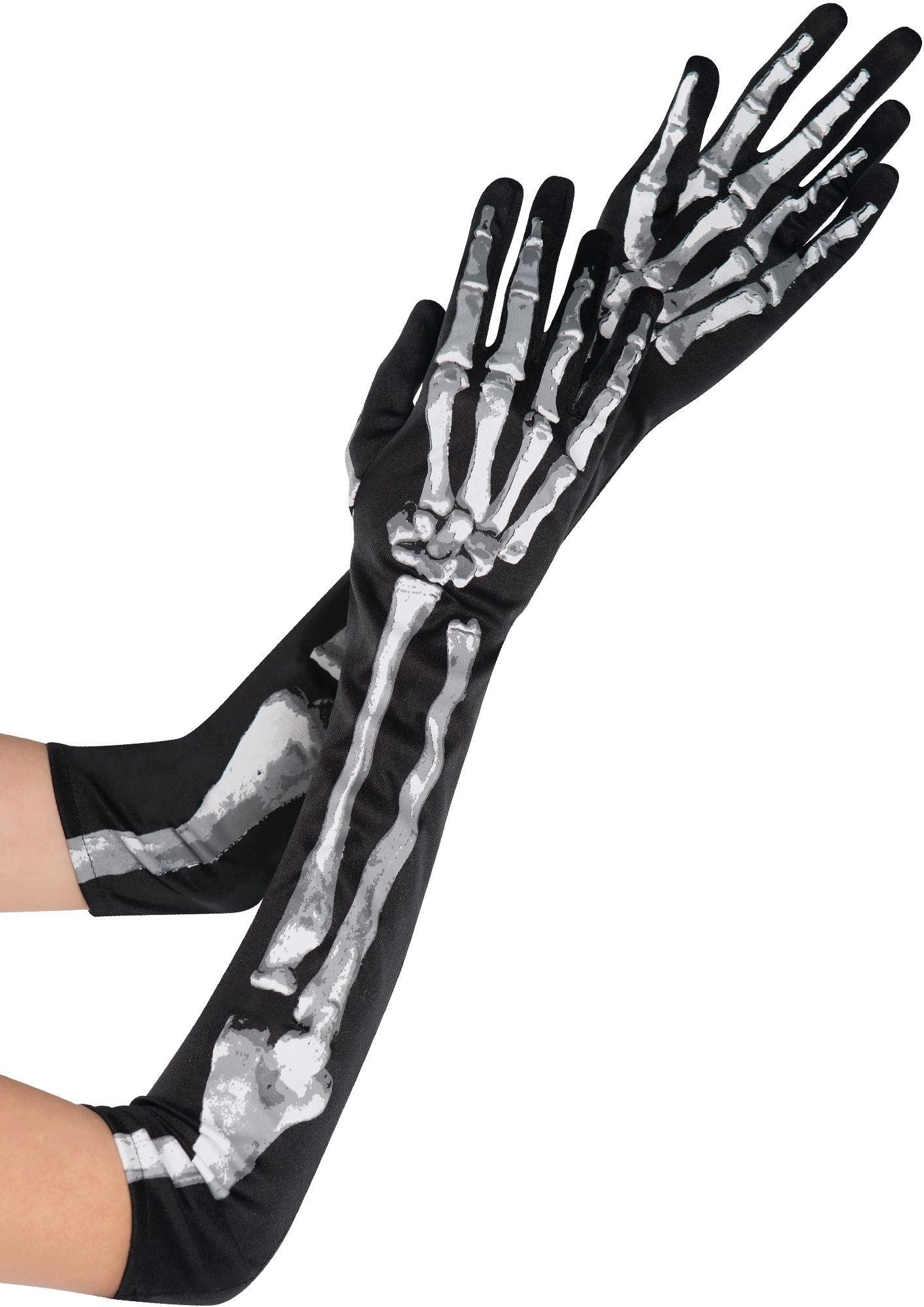 Long Skeleton Gloves for Adults Party City