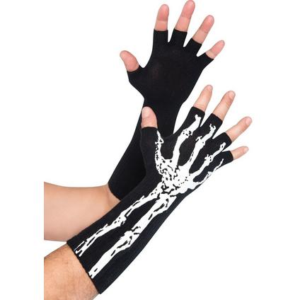 Adult Glow in the Dark Skeleton Fingerless Gloves