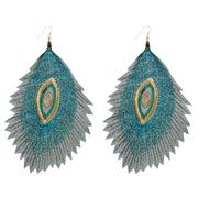 Embroidered Peacock Earrings
