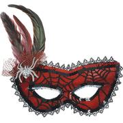 Spider Web Feather Masquerade Mask