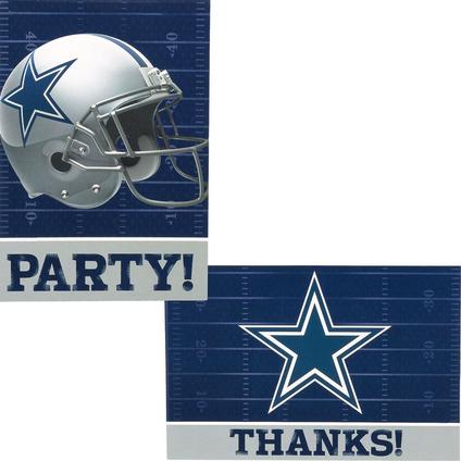Dallas Cowboys Invitations & Thank You Notes For 8