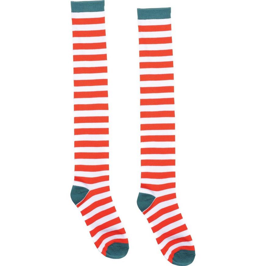 Candy Cane Striped Knee Socks