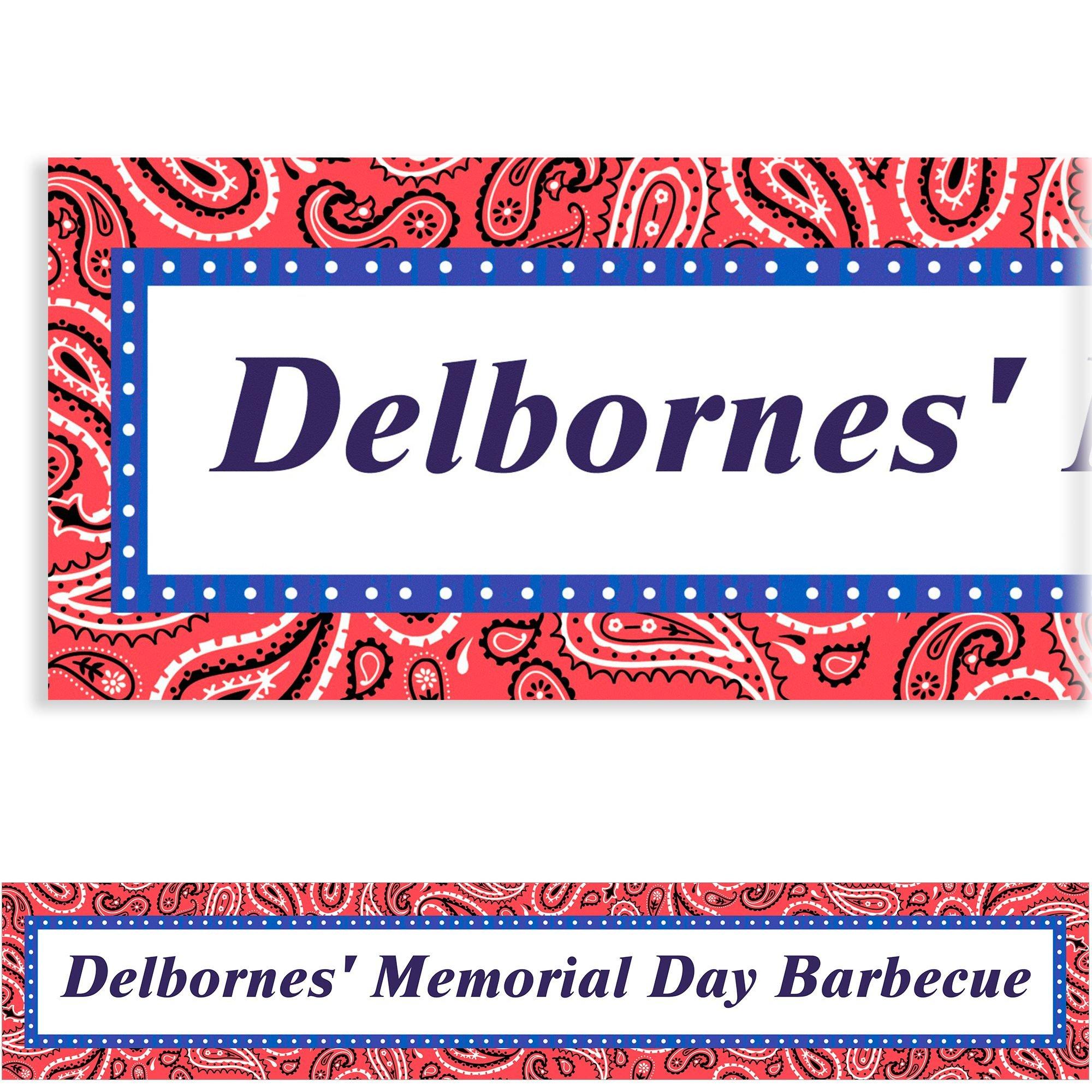 Custom Bandana & Blue Jeans Western Banner 6ft Party City