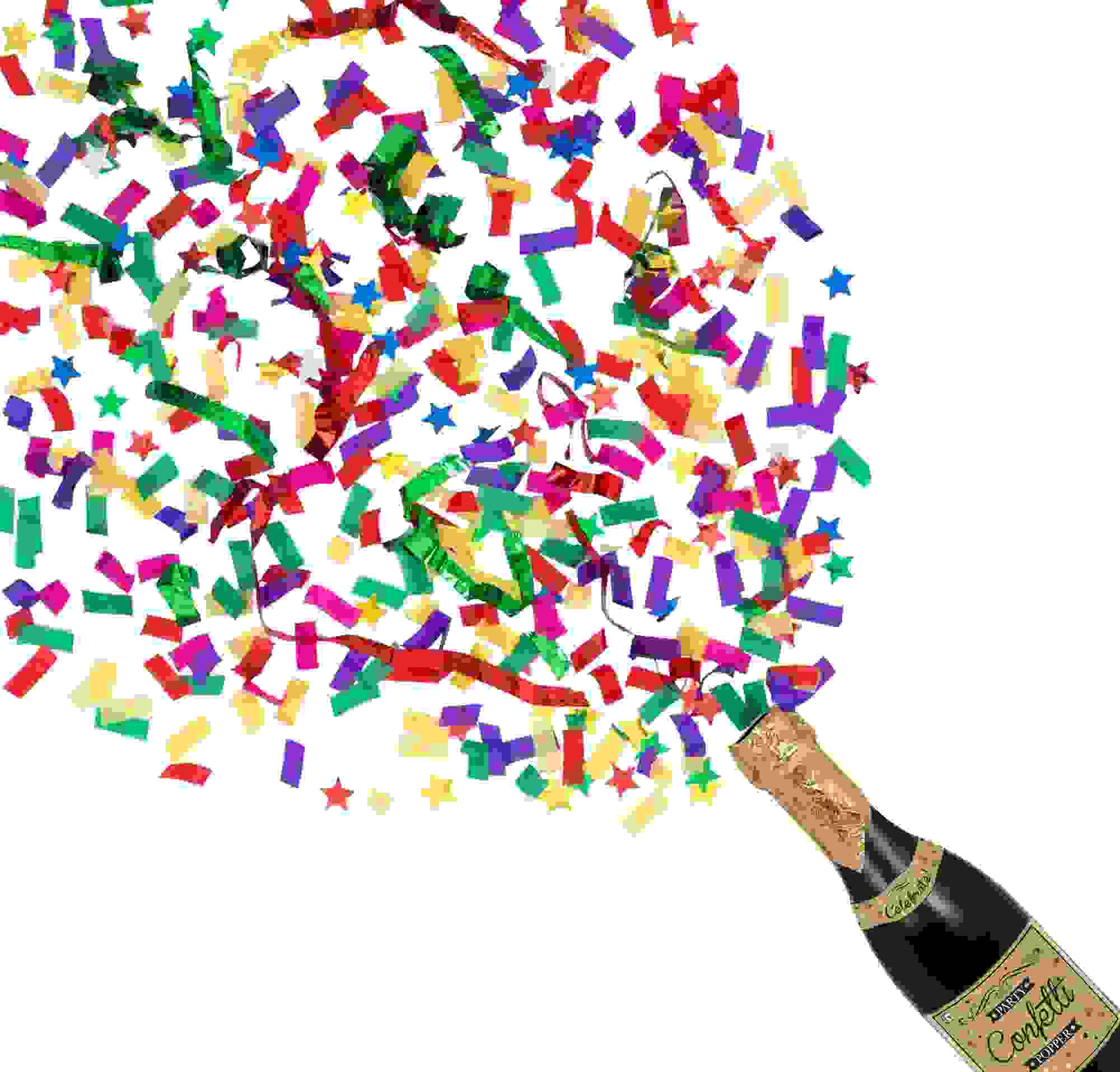 Champagne Bottle Confetti Popper 3 1/2in x 12 1/2in