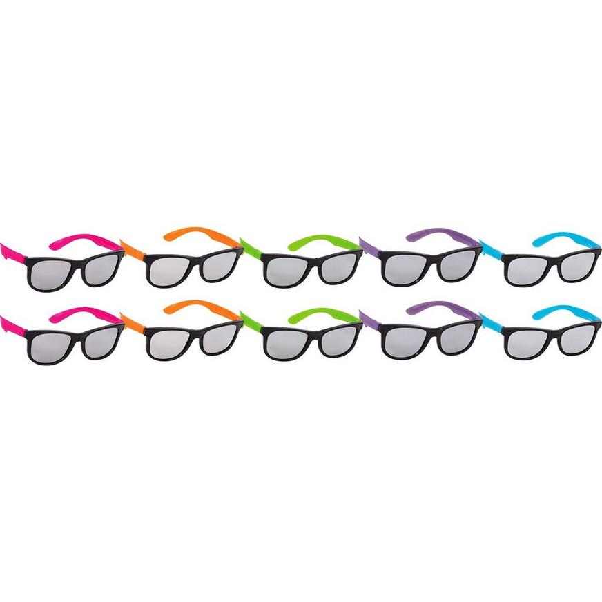 Plastic Neon Sunglasses for Party Details about   48-Pack Party Glasses 80s Party Favors 