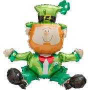 Air-Filled Sitting Leprechaun St. Patrick's Day Foil Balloon, 15in x 20in