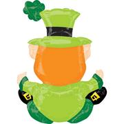 Air-Filled Sitting Leprechaun St. Patrick's Day Foil Balloon, 15in x 20in