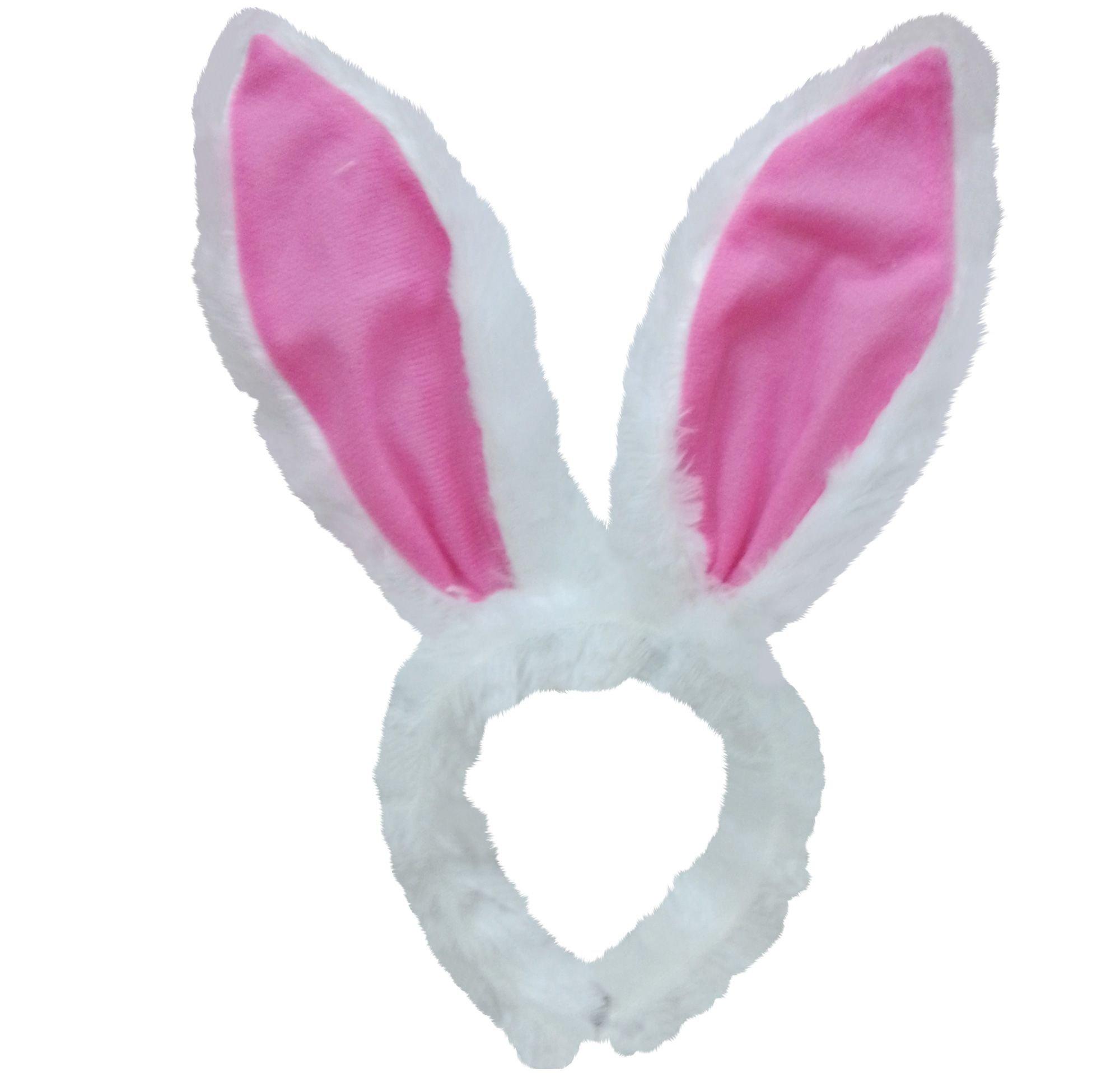 Glitter Bunny Ears Pom-Pom Fabric & Plastic Headband, 4.6in x 8.5in