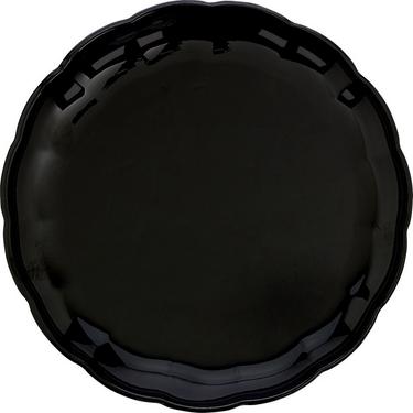 Black Plastic Scalloped Platter