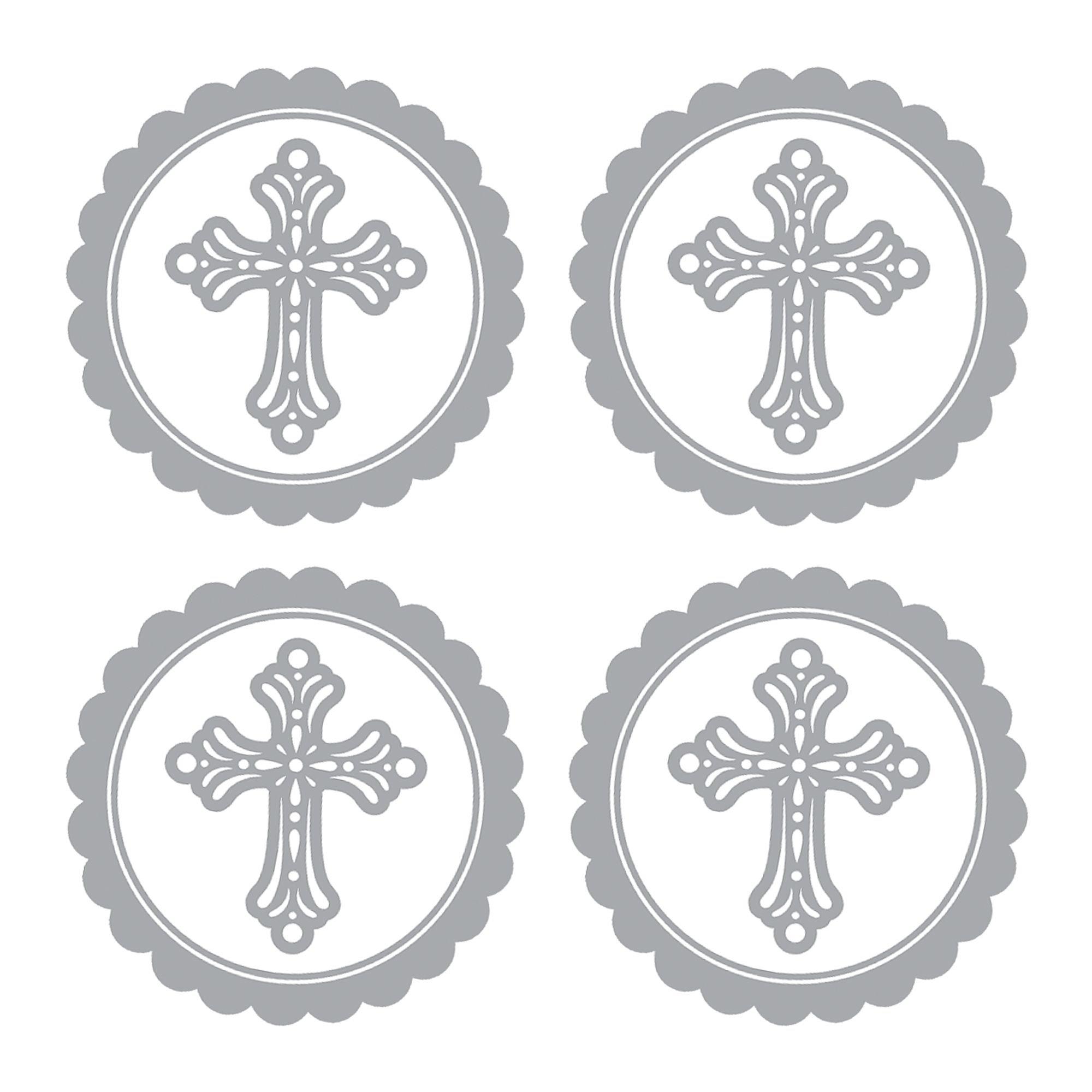 Silver Religious Sticker Labels 20ct
