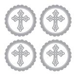 Silver Religious Sticker Labels 20ct