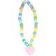 Love Beads Heart Charm Candy Necklace, 0.85oz