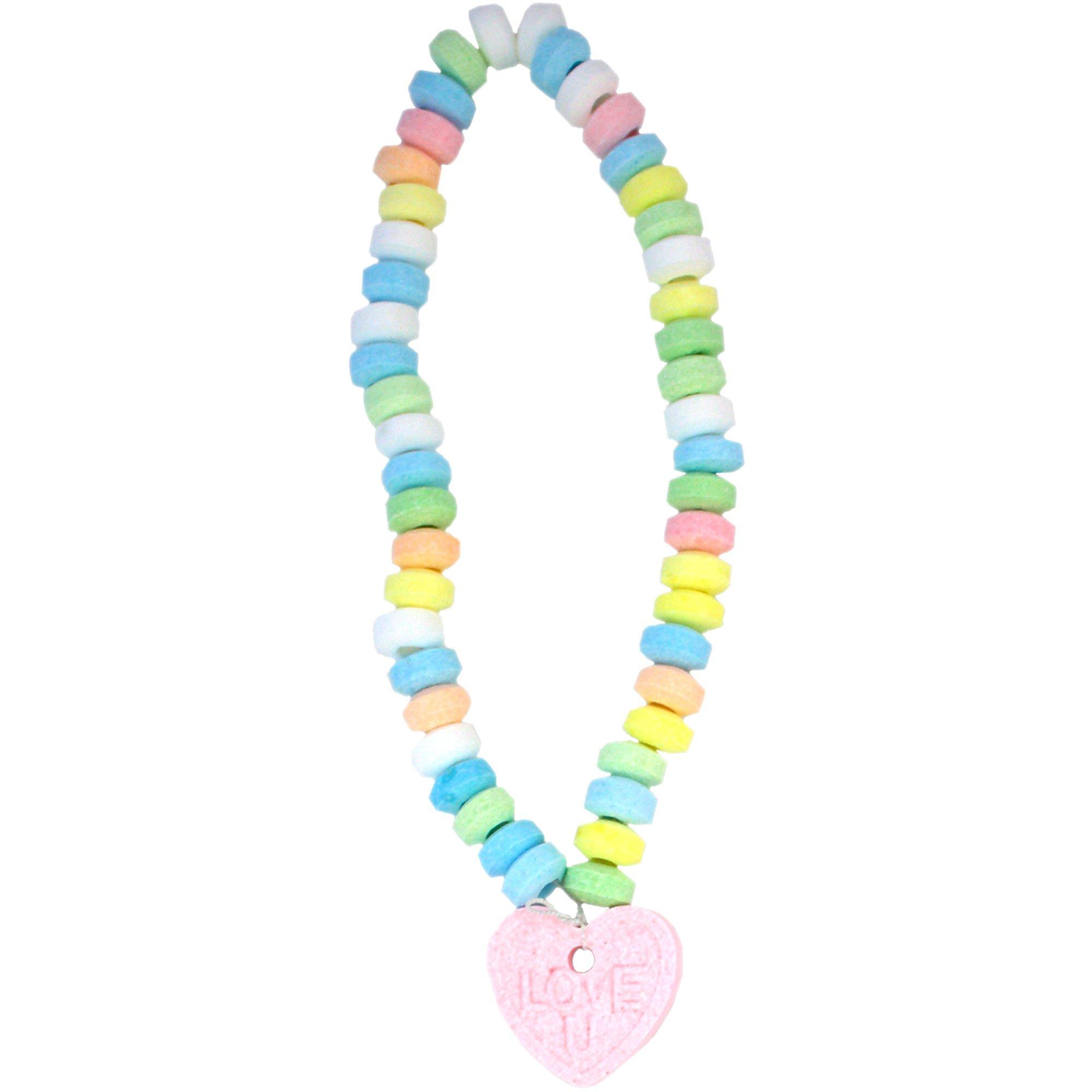 Love Beads Heart Charm Candy Bracelet, 0.85oz