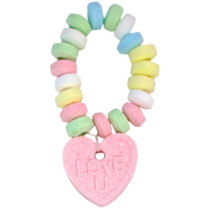 Love Beads Heart Charm Candy Bracelet, 0.85oz