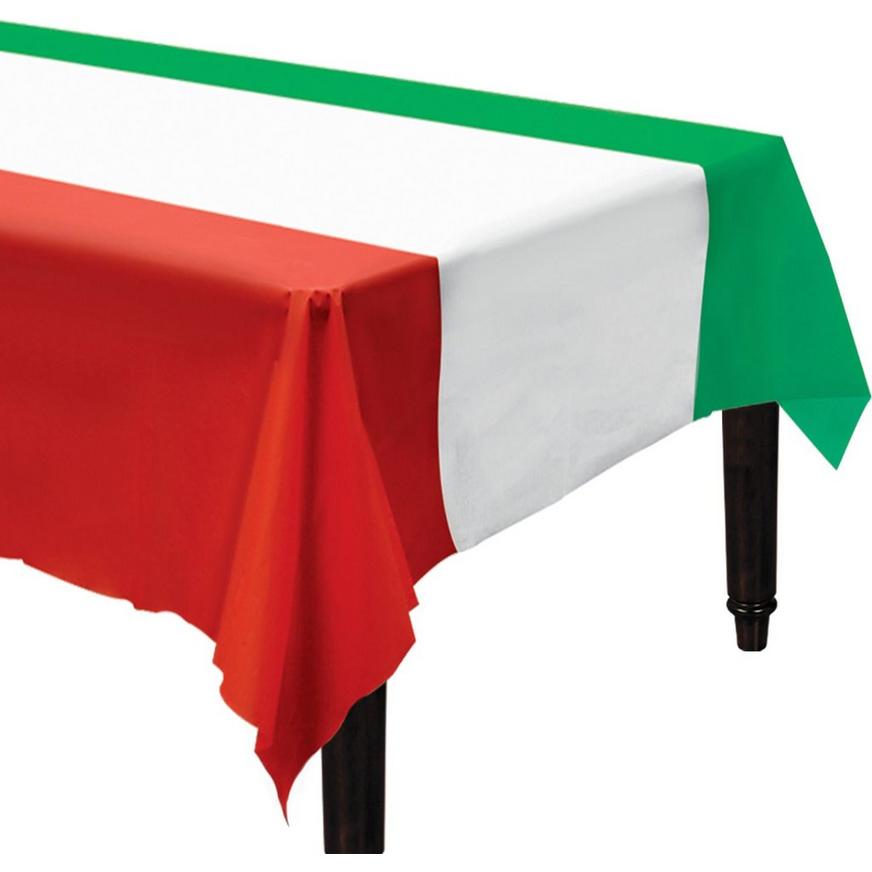 Rectangle Red And Green Plastic Table Cover 