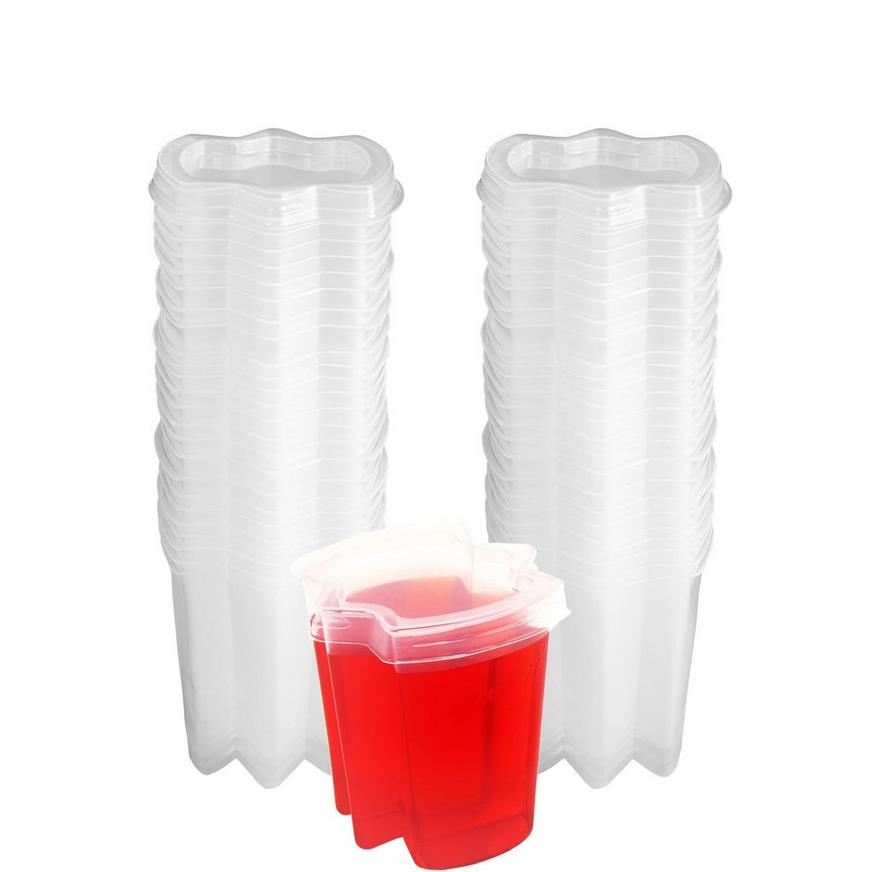 50 x 30ml 3cl Plastic Shot Glasses Jelly Tasting Sample Cups Clear Disposable 