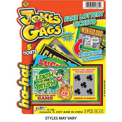 Jokes & Gags Fake Scratcher Lottery Tickets, 5ct