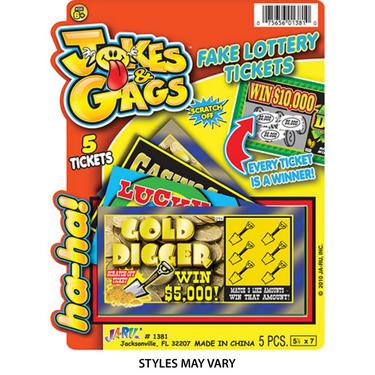 Jokes & Gags Fake Scratcher Lottery Tickets, 5ct