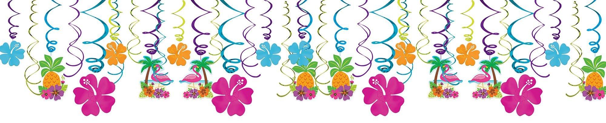 Tropical Tiki Swirl Decorations 30ct