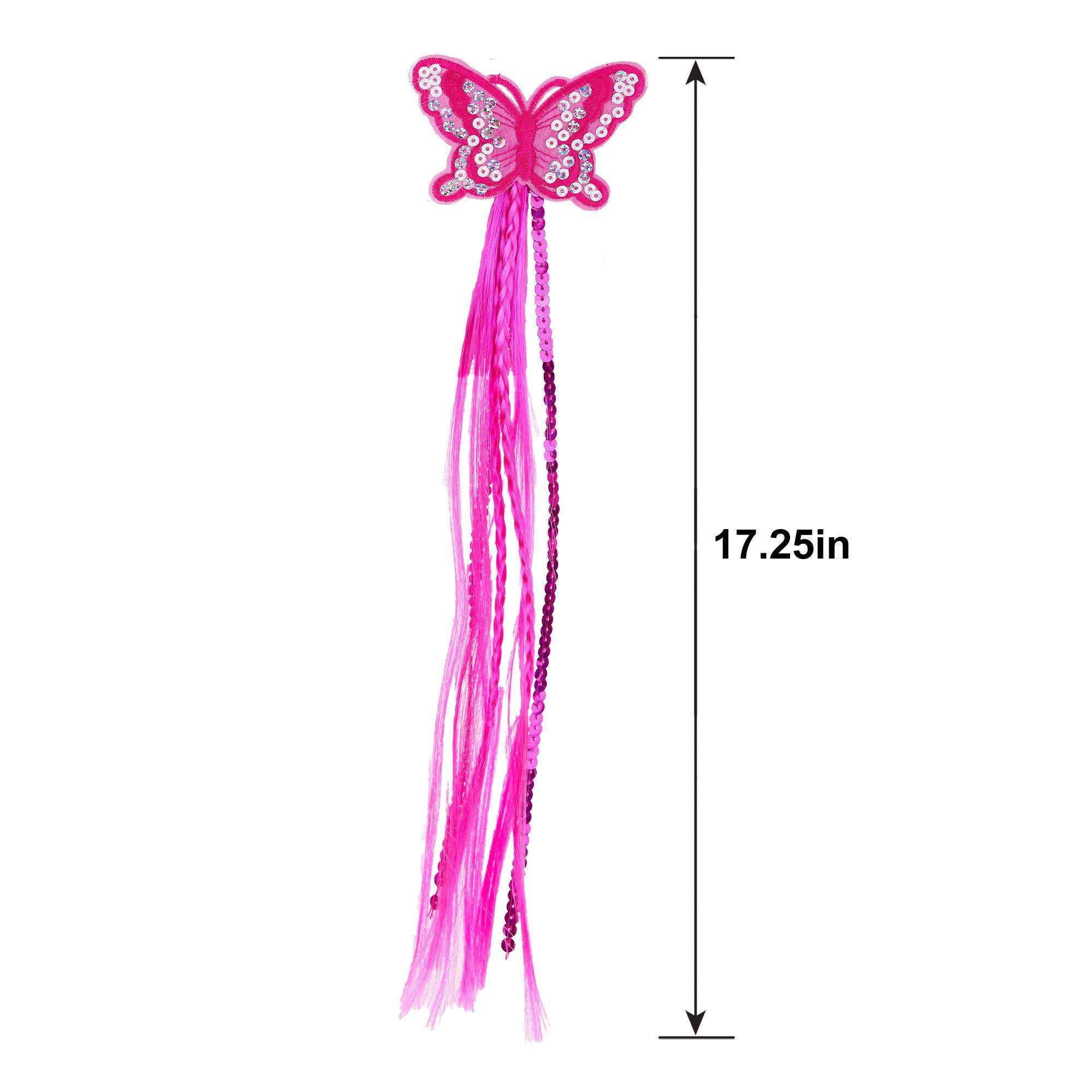 Bright Pink Butterfly Hair Clip with Ribbons